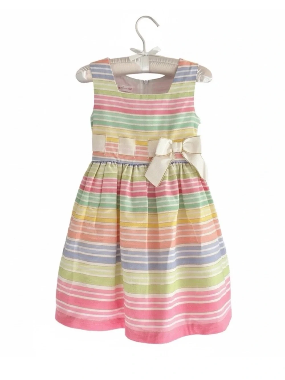 NWT Bonnie Jean Pastel Stripe Party Dress – Girls Size 7